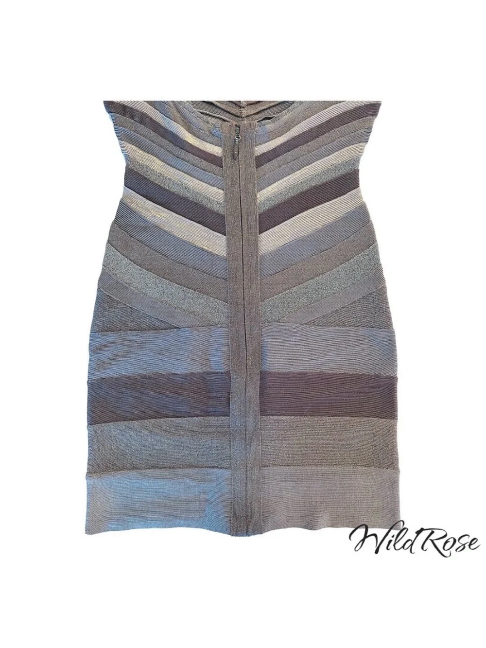 HERVE LEGER GRAY BANDAGE BODYCON STRETCH DRESS SZ XS